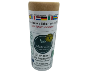 Nativilis Organic Rosemary Essential Oil (Rosmarinus officinalis) - 100% Natural - 30ml (GC/MS Tested)