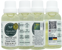 Load image into Gallery viewer, Nativilis Organic Fennel Sweet Essential Oil (Foeniculum vulgare) - 100% Natural - 30ml - (GC/MS Tested)
