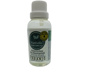 Nativilis Organic Rosemary Essential Oil (Rosmarinus officinalis) - 100% Natural - 30ml (GC/MS Tested)
