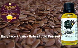 Nativilis Organic Flaxseed Carrier Oil (Linum usitatissimum) - linseed oil - Hair, Face & Skin - Natural Cold Pressed - High in Omega-3 - Improves Skin Smoothness – Moisturizes Dry Skin - Copaiba