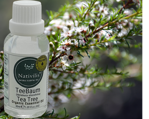 Nativilis Organic Tea Tree Essential Oil (Melaleuca alternifolia) - 100% Natural - 30ml - (GC/MS Tested)