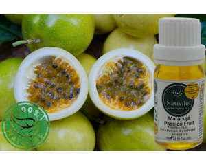 Nativilis Virgin Maracuja Passion Fruit  Oil - (Passiflora Edulis) -  Amazonian Rainforest Collection High Concentration Omega 6 - Sebum Regulating Properties Soothing on Skin Scalp - Copaiba Benefits