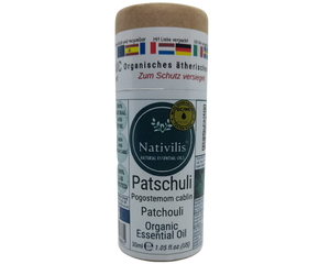 Nativilis Organic Patchouli Essential Oil (Pogostemon cablin) - 100% Natural - 30ml - (GC/MS Tested)