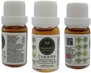 Nativilis Copaiba Balsam Essential Oil (10ml) - 100% Natural (Copaifera Officinalis ) (GC/MS Tested)