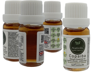 Nativilis Copaiba Balsam Essential Oil (10ml) - 100% Natural (Copaifera Officinalis ) (GC/MS Tested)