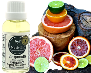 Nativilis Organic Bergamot Essential Oil - (Citrus bergamia) - 100% Natural - 30ml - (GC/MS Tested)