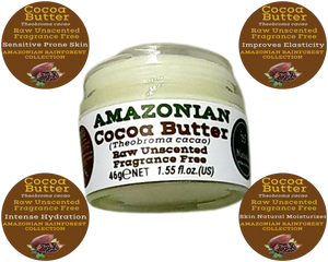 Nativilis Amazonian Cocoa Butter Raw Unscented Fragrance Free (Theobroma cacao) Skin Natural Moisturizer Replenishing skin's moisture protecting your skin improving elasticity – Copaiba properties