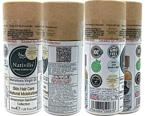 Nativilis Murumuru Virgin Oil (Astrocaryum murumuru) Amazonian Rainforest Collection - Skin Hair Care Natural Moisturizer – Less frizzy hair - Won’t clog your pores – Copaiba properties