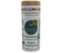 Load image into Gallery viewer, Nativilis Organic Palmarosa Essential Oil (Cymbopogon martinii)- 100% Natural - 30ml - (GC/MS Tested)
