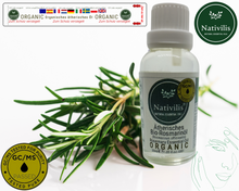 Load image into Gallery viewer, Nativilis Organic Rosemary Essential Oil (Rosmarinus officinalis) - 100% Natural - 30ml (GC/MS Tested)
