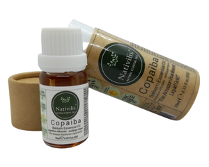 Nativilis Copaiba Balsam Essential Oil (10ml) - 100% Natural (Copaifera Officinalis ) (GC/MS Tested)