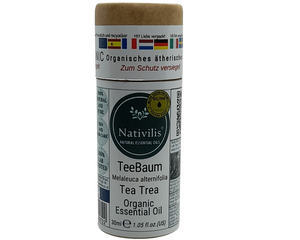 Nativilis Organic Tea Tree Essential Oil (Melaleuca alternifolia) - 100% Natural - 30ml - (GC/MS Tested)
