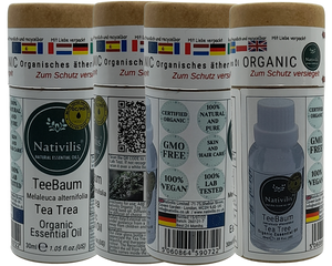 Nativilis Organic Tea Tree Essential Oil (Melaleuca alternifolia) - 100% Natural - 30ml - (GC/MS Tested)