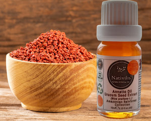 Nativilis Amazonian Urucum Seed Extract Annatto Oil (Bixa orellana L.) Emolient for Suncream Lotion | Ultraviolet Rays Protection properties – Brazilian Bio-Natural Skin Tanning Oil - Copaiba Benefits