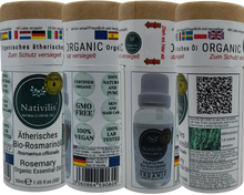 Load image into Gallery viewer, Nativilis Organic Rosemary Essential Oil (Rosmarinus officinalis) - 100% Natural - 30ml (GC/MS Tested)
