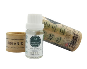 Nativilis Organic Rosemary Essential Oil (Rosmarinus officinalis) - 100% Natural - 10ml
