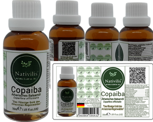 Nativilis Copaiba Ätherisches Balsamöl - Muskel- und Gelenkschmerzen - anti-aging brauner fleck auf der haut akne dermatitis melasma - Pilzinfektionen – Durchblutung von Krampfadern -Aromatherapie-Öl