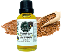 Load image into Gallery viewer, Nativilis Organic Flaxseed Carrier Oil (Linum usitatissimum) - linseed oil - Hair, Face &amp; Skin - Natural Cold Pressed - High in Omega-3 - Improves Skin Smoothness – Moisturizes Dry Skin - Copaiba
