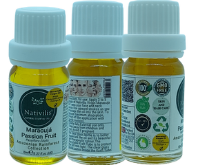 Nativilis Virgin Maracuja Passion Fruit  Oil - (Passiflora Edulis) -  Amazonian Rainforest Collection High Concentration Omega 6 - Sebum Regulating Properties Soothing on Skin Scalp - Copaiba Benefits