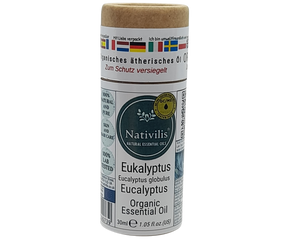Nativilis Organic Eucalyptus Essential Oil (Eucalyptus globulus) - 100% Natural - 30ml - (GC/MS Tested)