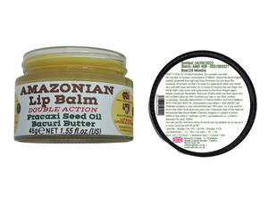 Nativilis AMAZONIAN LIP BALM DOUBLE ACTION FORMULA WITH PRACAXI SEED OIL (Pentaclethra macroloba) + BACURI BUTTER (Platonia insignis) Moisturises Dry Lips and Heals Chapped Lips - Toned Lips - Copaiba