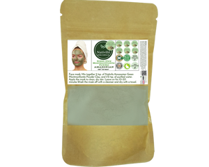 Nativilis Amazonian Green Montmorillonite Powder Clay - Natural Facial Hair Body Mask – oily and acne-prone skin restoring balance skin PH levels – Best known most used - Copaiba benefits