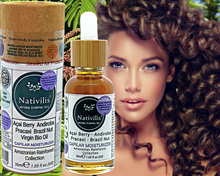 Load image into Gallery viewer, Nativilis CAPILAR MOISTURIZER enriched with 04 Amazonian Rainforest Virgin Oil ACAI BERRY ANDIROBA PRACAXI BRAZIL NUT - Complex emollient restructuring hair fibres strengthens roots dry hair – Copaiba
