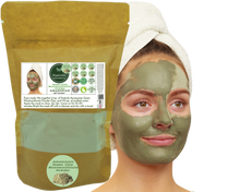 Load image into Gallery viewer, Nativilis Amazonian Green Montmorillonite Powder Clay - Natural Facial Hair Body Mask – oily and acne-prone skin restoring balance skin PH levels – Best known most used - Copaiba benefits
