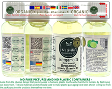 Load image into Gallery viewer, Nativilis Organic Bergamot Essential Oil - (Citrus bergamia) - 100% Natural - 30ml - (GC/MS Tested)
