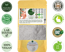 Load image into Gallery viewer, Nativilis Gray (Grey) Bentonite Clay Powder - Natural Facial Hair Body Mask Fine Soft Texture Removing Toxins from the Body Detoxifying Skin Hydrates the Hair and Scalp Copaiba
