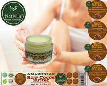 Load image into Gallery viewer, Products Nativilis Amazonian Cocoa Butter Raw (Theobroma cacao) Skin Natural Moisturizer Replenishing skin&#39;s moisture protecting your skin improving elasticity – Copaiba properties
