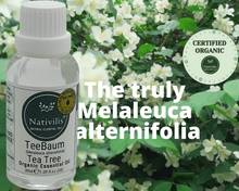 Load image into Gallery viewer, Nativilis Organic Tea Tree Essential Oil (Melaleuca alternifolia) - 100% Natural - 30ml - (GC/MS Tested)
