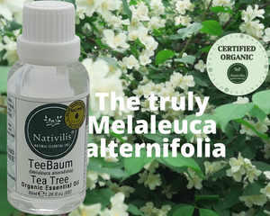 Nativilis Organic Tea Tree Essential Oil (Melaleuca alternifolia) - 100% Natural - 30ml - (GC/MS Tested)