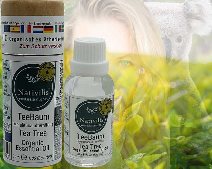 Nativilis Organic Tea Tree Essential Oil (Melaleuca alternifolia) - 100% Natural - 30ml - (GC/MS Tested)