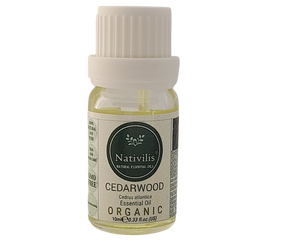 Nativilis Organic Cedarwood Essential Oil (Cedrus atlantica) - 100% Natural - 10ml - (GC/MS Tested)