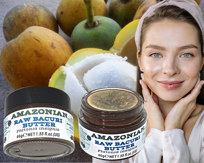 Nativilis Amazonian Raw Bacuri Butter (Platonia insignis) - Reduces the formation of redness emollient properties high absorption rate - anti-ageing stabilises collagen + elastin production – Copaiba
