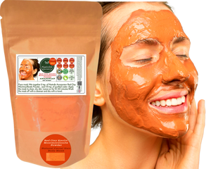 Nativilis Red Clay Kaolin Montmorillonite Powder - Natural Facial Hair Body Mask Mitigate redness removes dead skin cells blackheads cleanser for acne-prone, oily, and problem skin - Copaiba