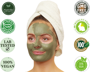 Nativilis Amazonian Green Montmorillonite Powder Clay - Natural Facial Hair Body Mask – oily and acne-prone skin restoring balance skin PH levels – Best known most used - Copaiba benefits