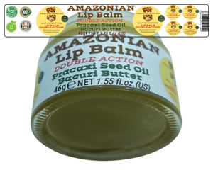 Nativilis AMAZONIAN LIP BALM DOUBLE ACTION FORMULA WITH PRACAXI SEED OIL (Pentaclethra macroloba) + BACURI BUTTER (Platonia insignis) Moisturises Dry Lips and Heals Chapped Lips - Toned Lips - Copaiba