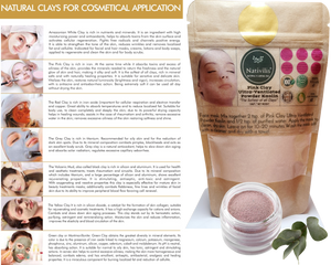 Nativilis Amazonian Pink Clay Ultra-Ventilated Powder Kaolin - Natural Facial Body Mask absorbs toxins oiliness - natural glow skin- hair making it silky soft The Softest of all Clays Copaiba Benefits