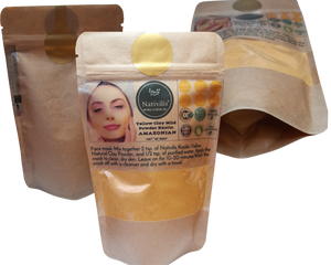 Nativilis Amazonian Yellow Clay Mild Powder Kaolin - Natural Facial Body Mask – Absorb Less Oil Perfect for Sensitive Dry Skin – Increased Collagen – Skin Remineralize - Copaiba benefits