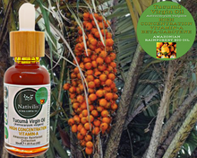 Load image into Gallery viewer, Nativilis TUCUMA VIRGIN OIL (Astrocaryum vulgare) Amazonian Rainforest Collection HIGH CONCENTRATION VITAMIN-A BETA-CAROTENE - SKIN and Hair Care - nourishing, moisturizing, antioxidant and anti-inflammatory properties - Copaiba
