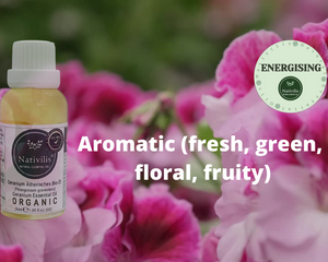 Nativilis Organic Geranium Essential Oil (Pelargonium graveolens) - 100% Natural - 30ml - (GC/MS Tested)