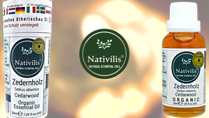 Nativilis Organic Cedarwood Essential Oil (Cedrus atlantica) - 100% Natural - 30ml - (GC/MS Tested)