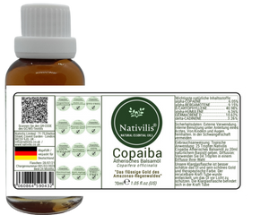 Nativilis Copaiba Ätherisches Balsamöl - Muskel- und Gelenkschmerzen - anti-aging brauner fleck auf der haut akne dermatitis melasma - Pilzinfektionen – Durchblutung von Krampfadern -Aromatherapie-Öl
