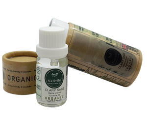 Nativilis Organic Clary Sage Essential Oil (Salvia sclarea) - 100% Natural - 10ml - (GC/MS Tested)