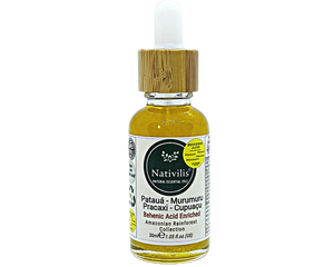 Nativilis BEHENIC ACID enriched from 04 Amazonian Rainforest Bio Oil - PATAUA PRACAXI MURUMURU CUPUACU- boosts hydration levels, reducing frizz and curl volume, leaving hair shiny - Copaiba Media 1 of 17