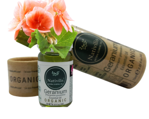 Nativilis Organic Geranium Essential Oil (Pelargonium graveolens) - 100% Natural - 10ml - (GC/MS Tested)