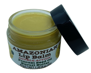 Nativilis AMAZONIAN LIP BALM DOUBLE ACTION FORMULA WITH PRACAXI SEED OIL (Pentaclethra macroloba) + BACURI BUTTER (Platonia insignis) Moisturises Dry Lips and Heals Chapped Lips - Toned Lips - Copaiba