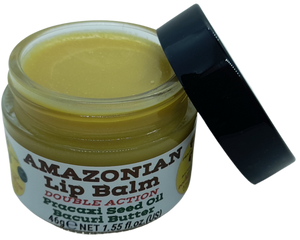 Nativilis AMAZONIAN LIP BALM DOUBLE ACTION FORMULA WITH PRACAXI SEED OIL (Pentaclethra macroloba) + BACURI BUTTER (Platonia insignis) Moisturises Dry Lips and Heals Chapped Lips - Toned Lips - Copaiba